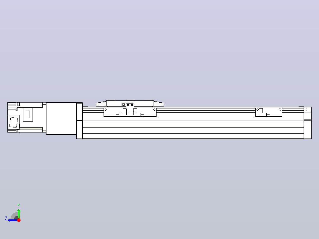滚珠丝杠直线轴内置导轨TPA-GCR-80-1610C-L250-M-M20-N3右视图
