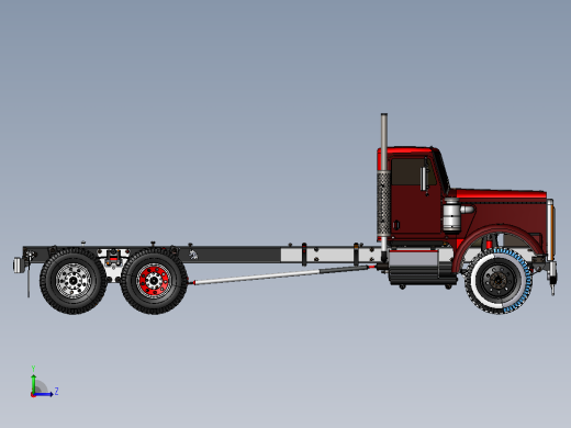 肯沃斯T370大卡车模型3D图纸 Solidworks设计左视缩略图