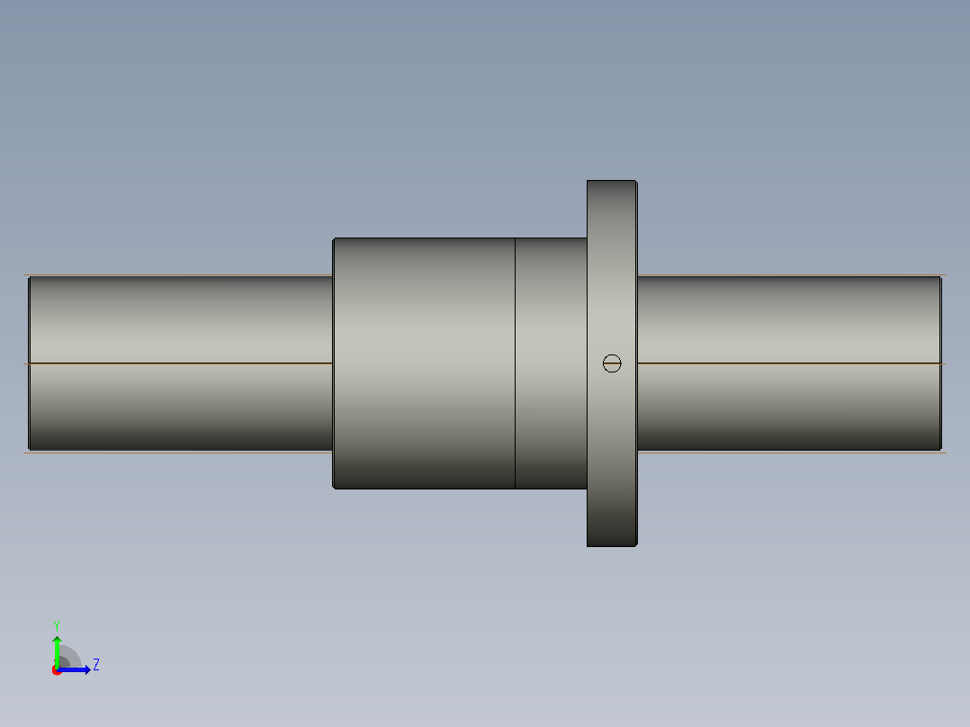 FF10020-4滚珠丝杆3D模型左视图