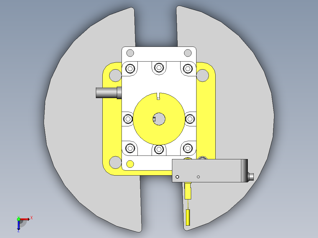 工件旋转机构俯视图