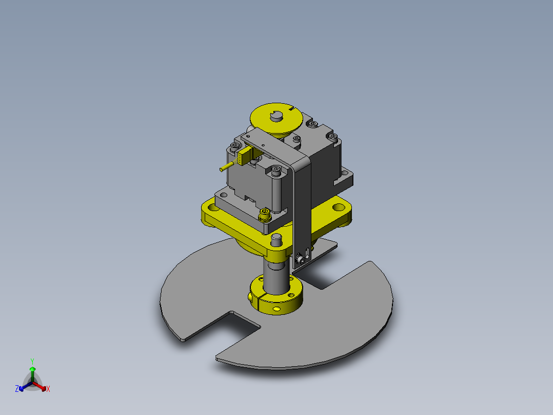工件旋转机构正等轴测图