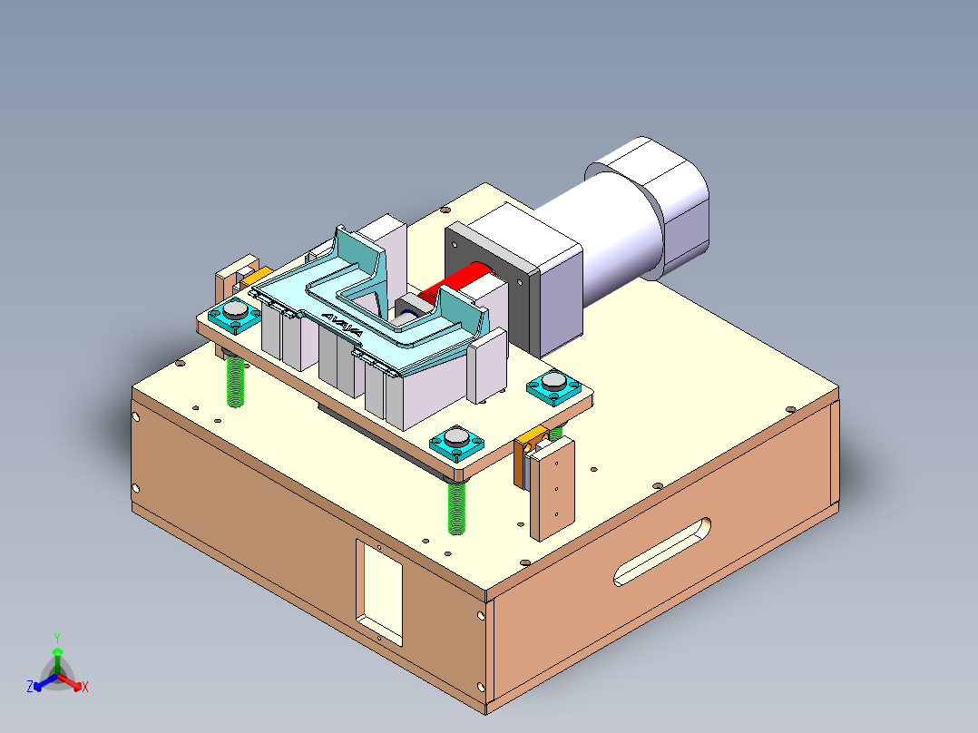底座旋转切水口治具sw17可编辑正等轴测图