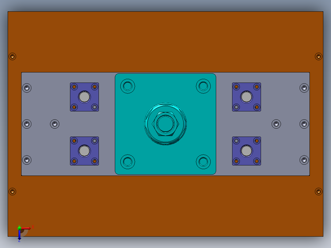 铆弹片治具俯视图