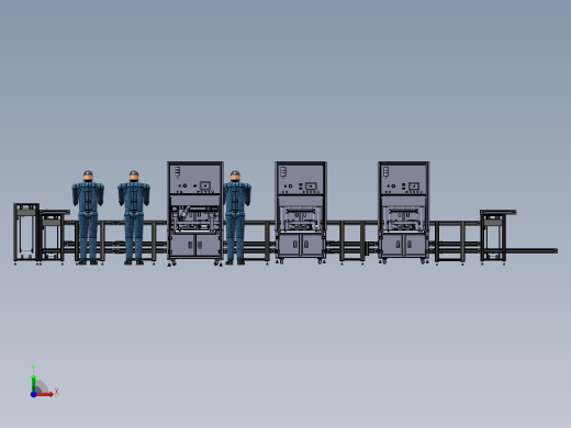 压合半自动组装线体sw17可编辑前视缩略图