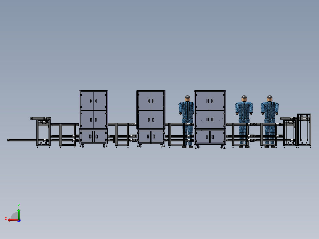 压合半自动组装线体sw17可编辑后视图