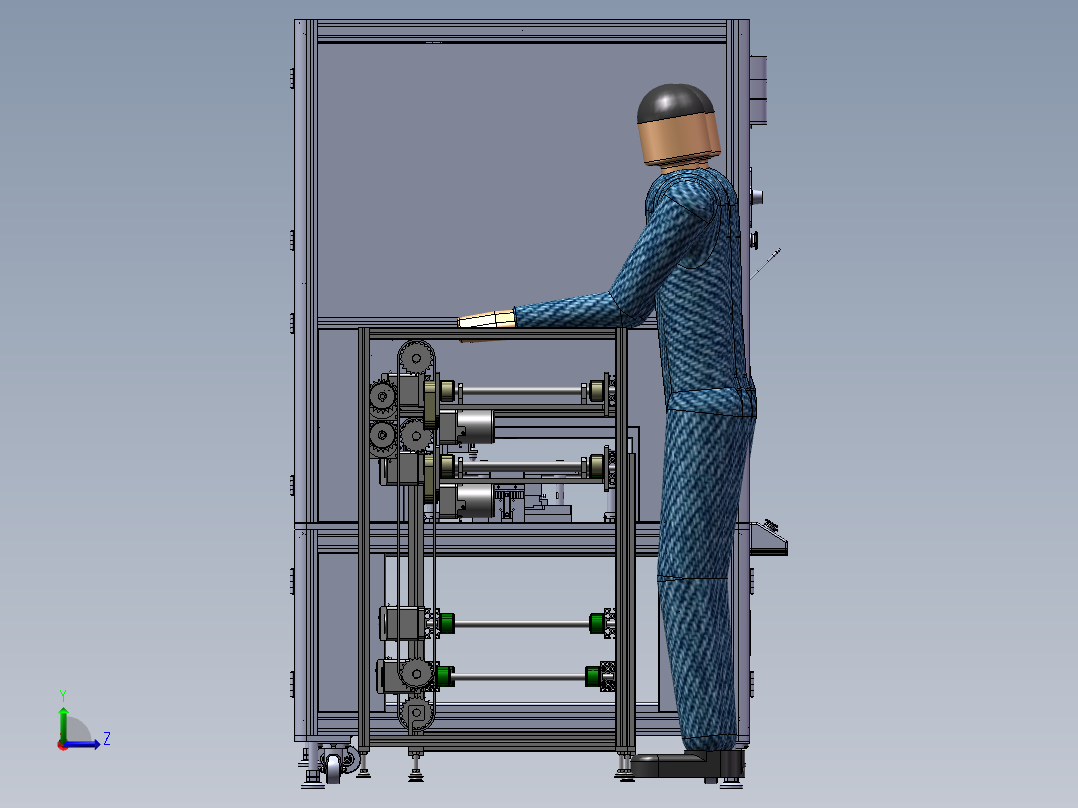 压合半自动组装线体sw17可编辑左视图