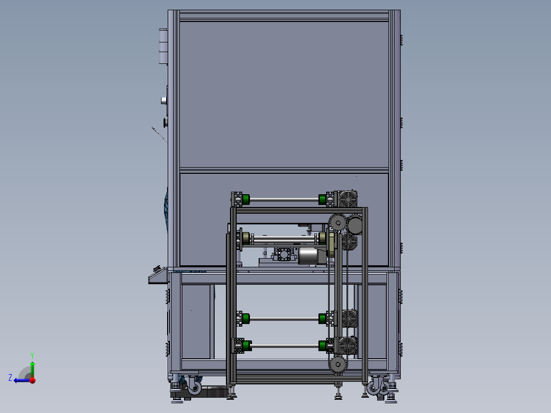 压合半自动组装线体sw17可编辑右视图