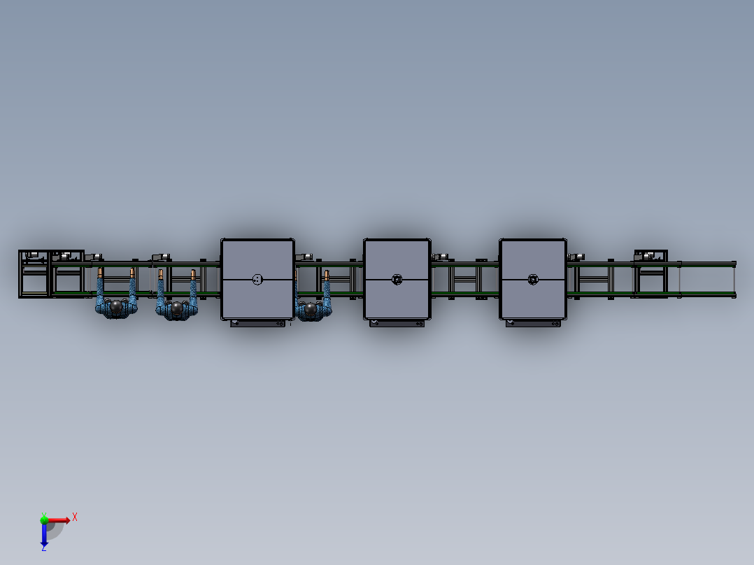 压合半自动组装线体sw17可编辑俯视图