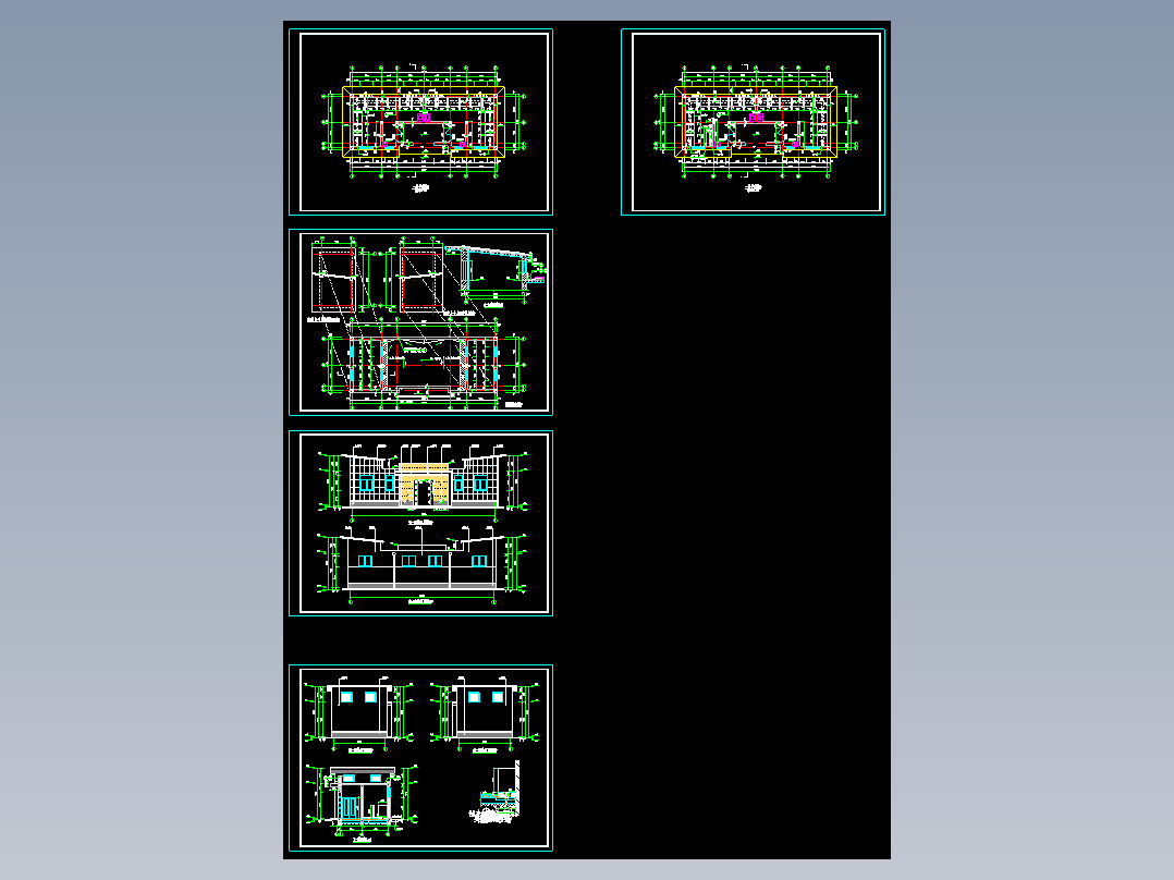 某地水冲沟槽式厕所建筑施工cad图建筑cad图纸