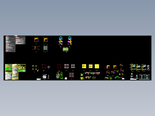 三层钢构瞭望台建筑结构全套施工图cad图纸图纸