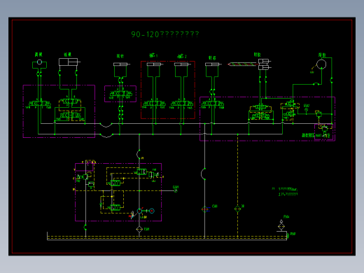 90-120T机铰式注塑机液压原理图