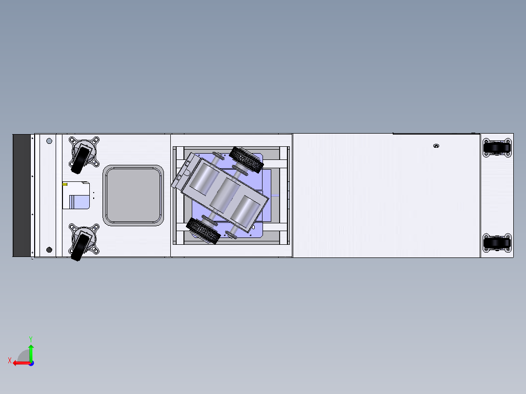手动牵引AGV钢丝料架后视图