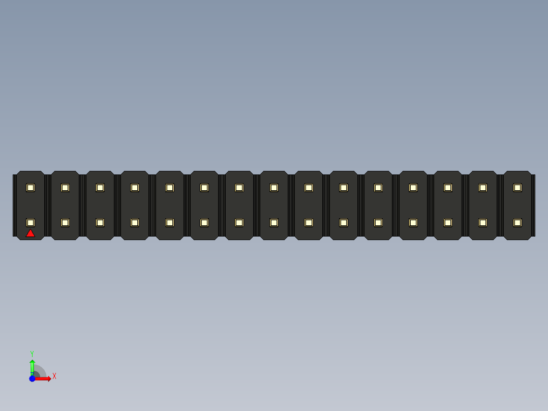 彩色公头100mil（2.54mm）系列-DS1021_black_2x15p_100mil_Type1_rev1.0前视图