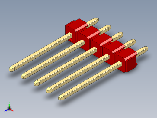 彩色公头100mil（2.54mm）系列-DS1021_red_1x05p_100mil_Type5_rev1.0