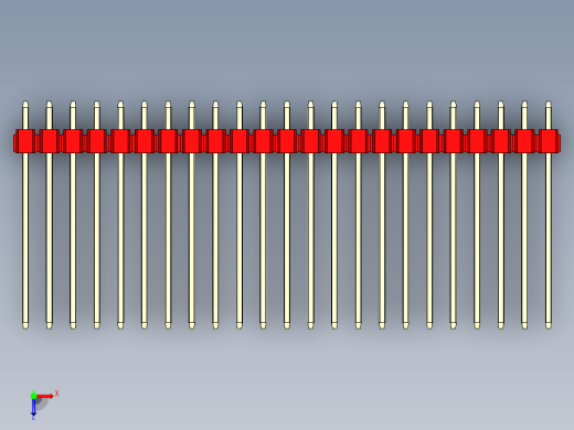 彩色公头100mil（2.54mm）系列-DS1021_red_1x23p_100mil_Type19_rev1.0俯视缩略图