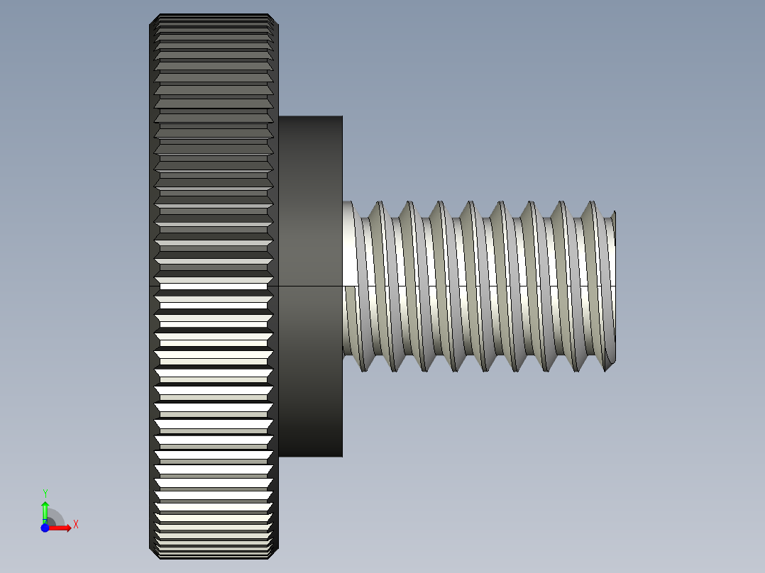 滚花旋钮-Knurled Knob 0.312x1.000x0.500.STEP前视图