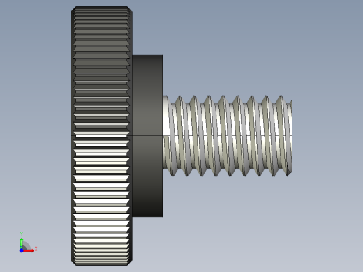 滚花旋钮-Knurled Knob 0.312x1.000x0.500.STEP前视缩略图
