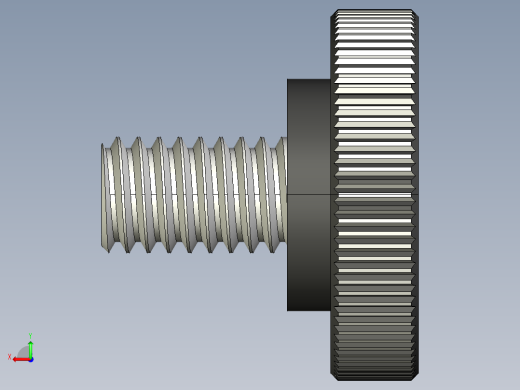滚花旋钮-Knurled Knob 0.312x1.000x0.500.STEP后视缩略图