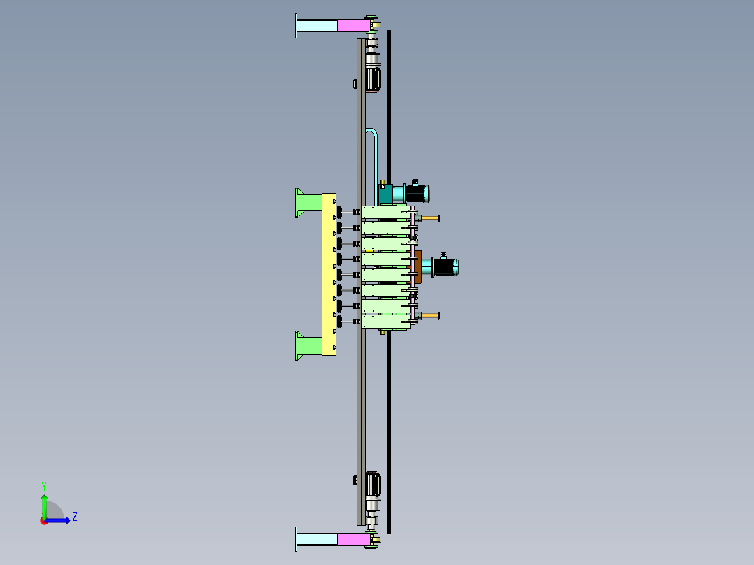 Q413-磨抛机工作台的设计【三维proe】左视图