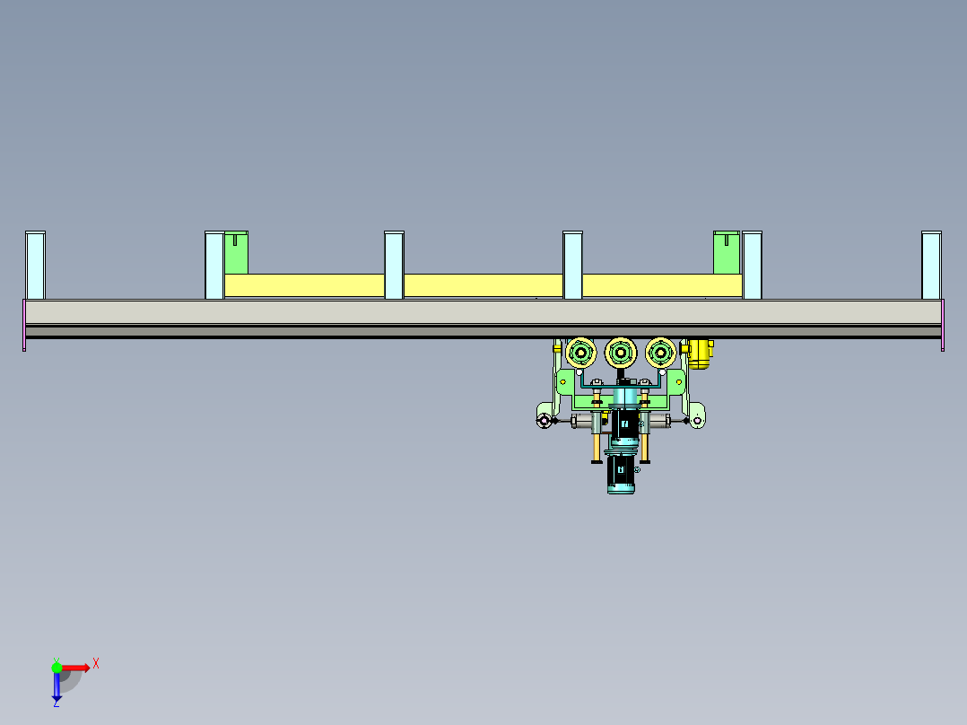 Q413-磨抛机工作台的设计【三维proe】俯视图