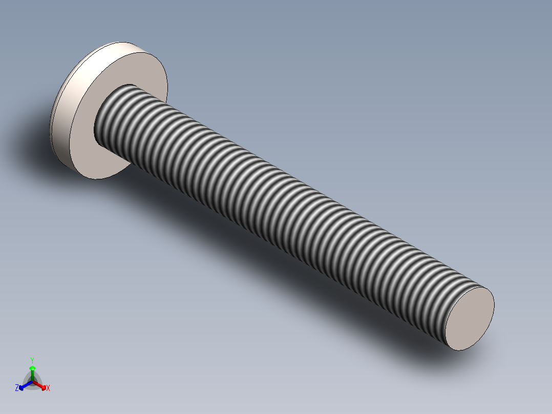 螺丝 M3.5 十字盘头-M3.5 x 25 Screw head.SLDPRT正等轴测图