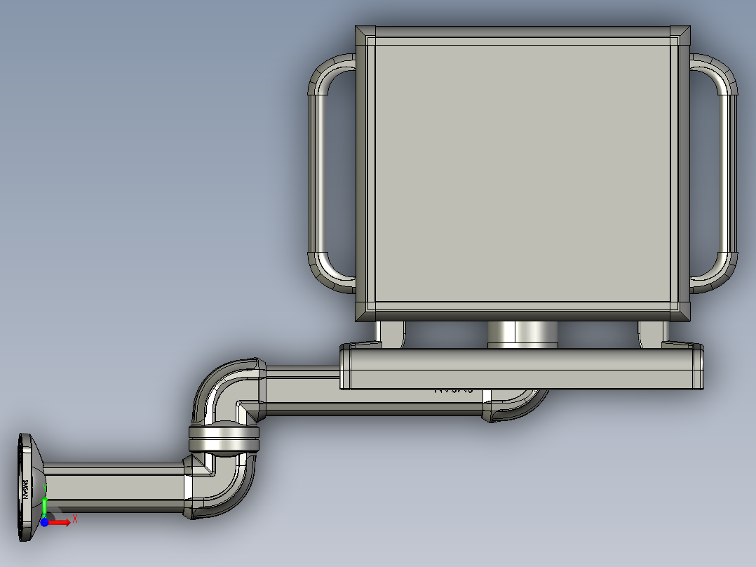 悬臂控制操控箱键盘支架-H3-固定底座-中间连接器-90度箱体连接器-200-300前视图