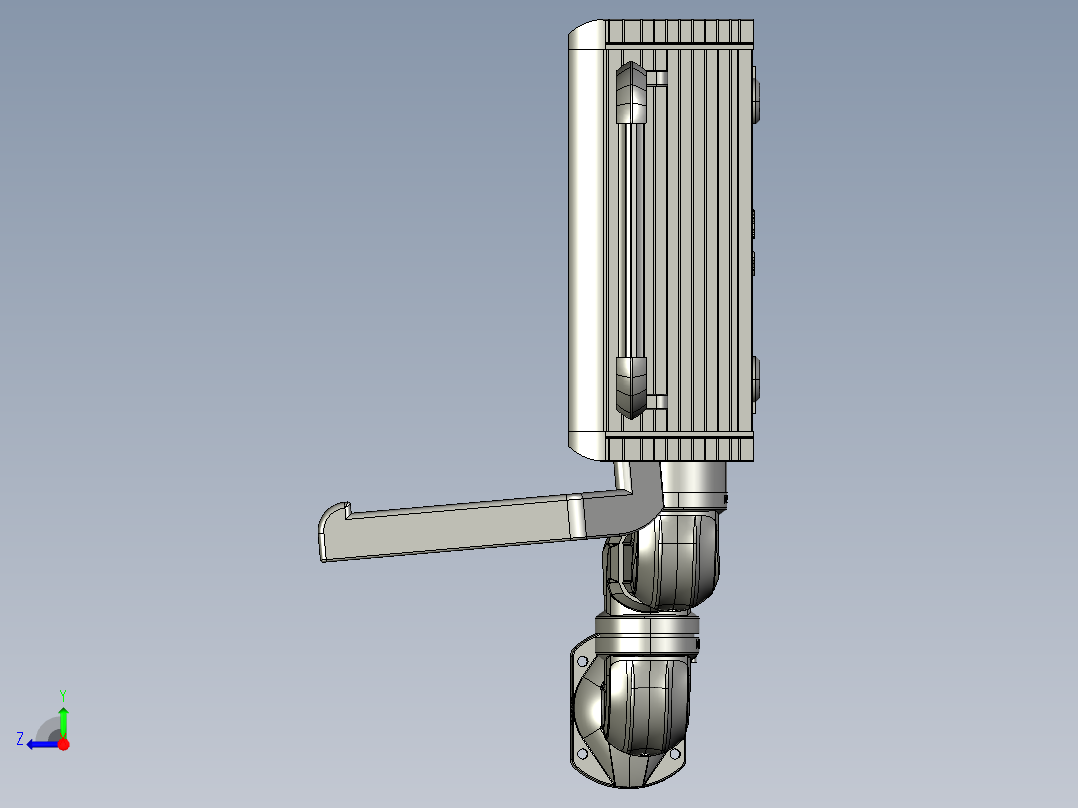 悬臂控制操控箱键盘支架-H3-固定底座-中间连接器-90度箱体连接器-200-300右视图