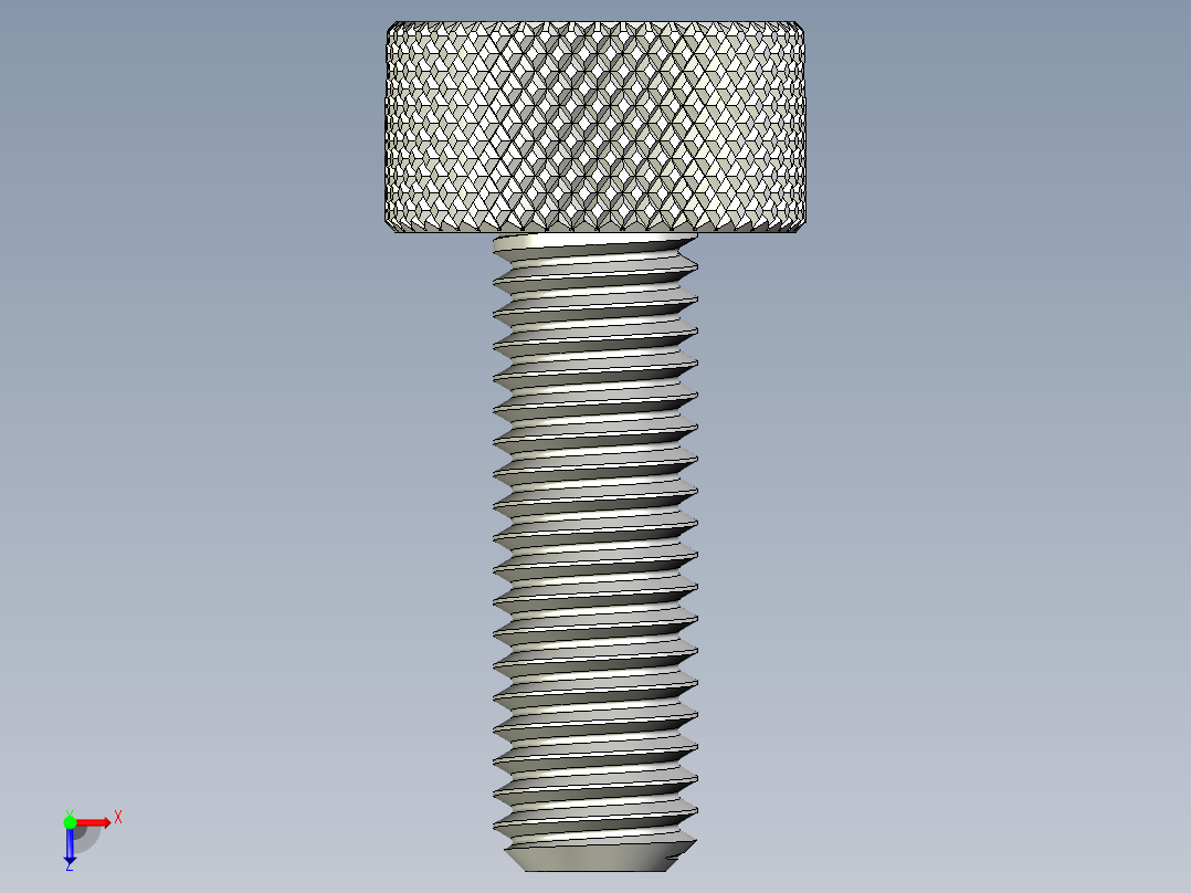 开槽滚花螺钉-M8 x 25mm俯视图