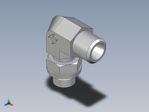 卡套式工业通用硬管接头EO_Adjustable_Locknut_elbow_WEE06LMOMDCF正等轴测缩略图