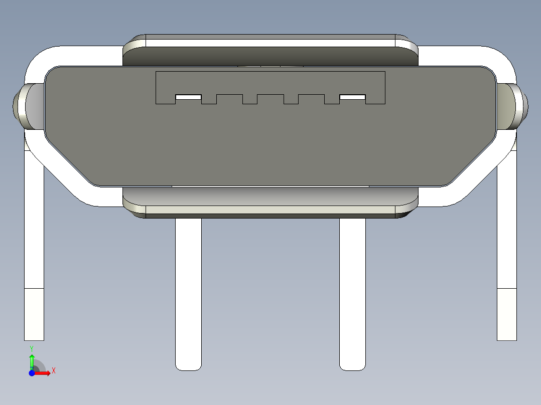 Micro USB 2 pin插针前视图