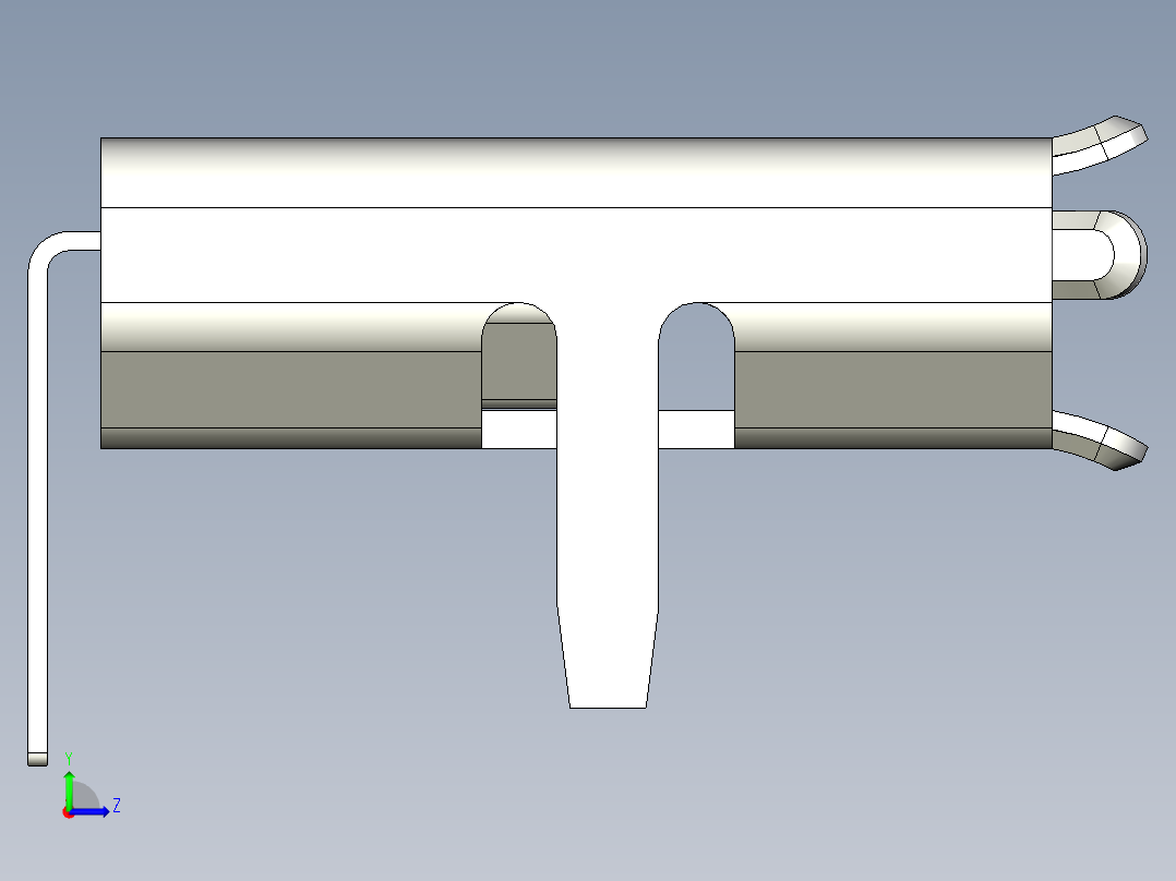 Micro USB 2 pin插针左视图
