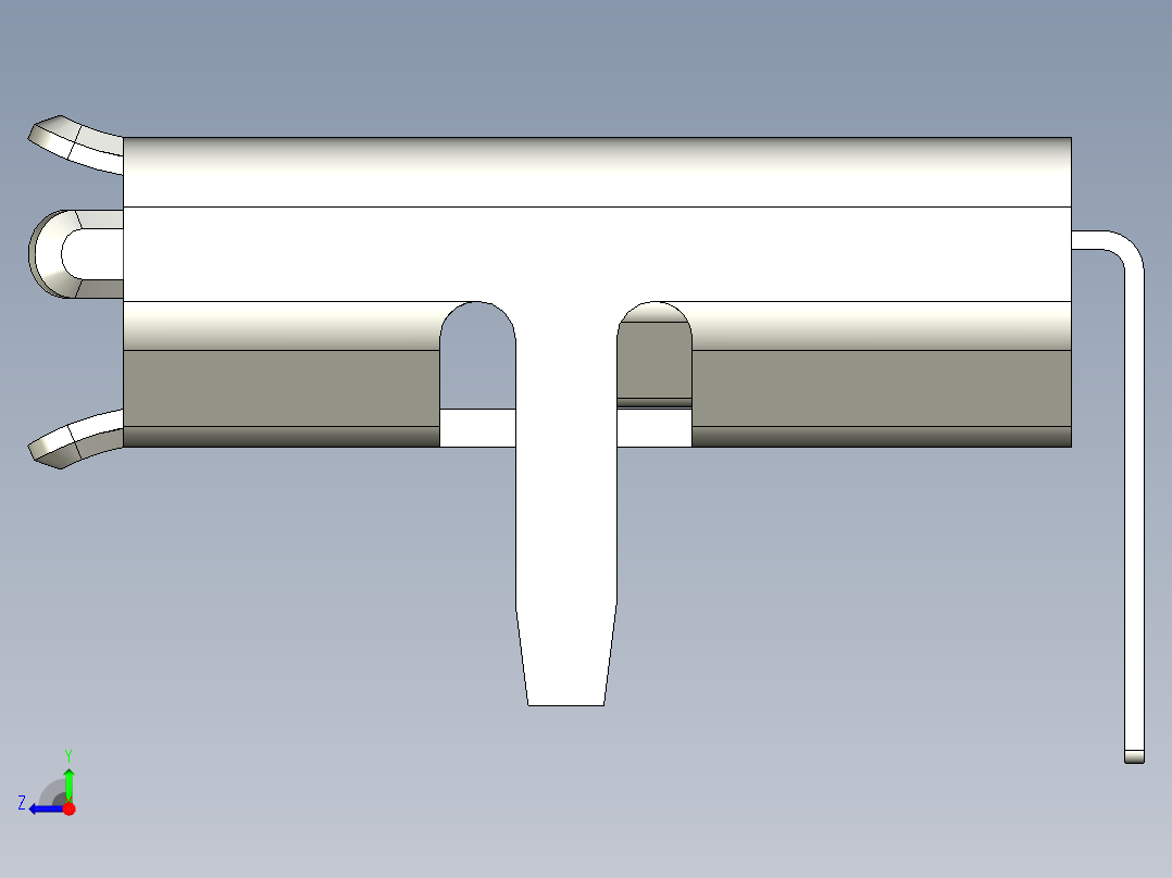 Micro USB 2 pin插针右视图