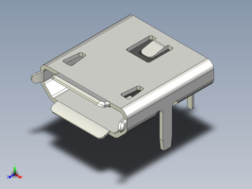 Micro USB 2 pin插针正等轴测缩略图