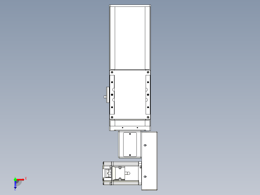 同步带全封闭直线模组TPA-HCB-105D-90-L100-MR-C-P20-N3俯视图