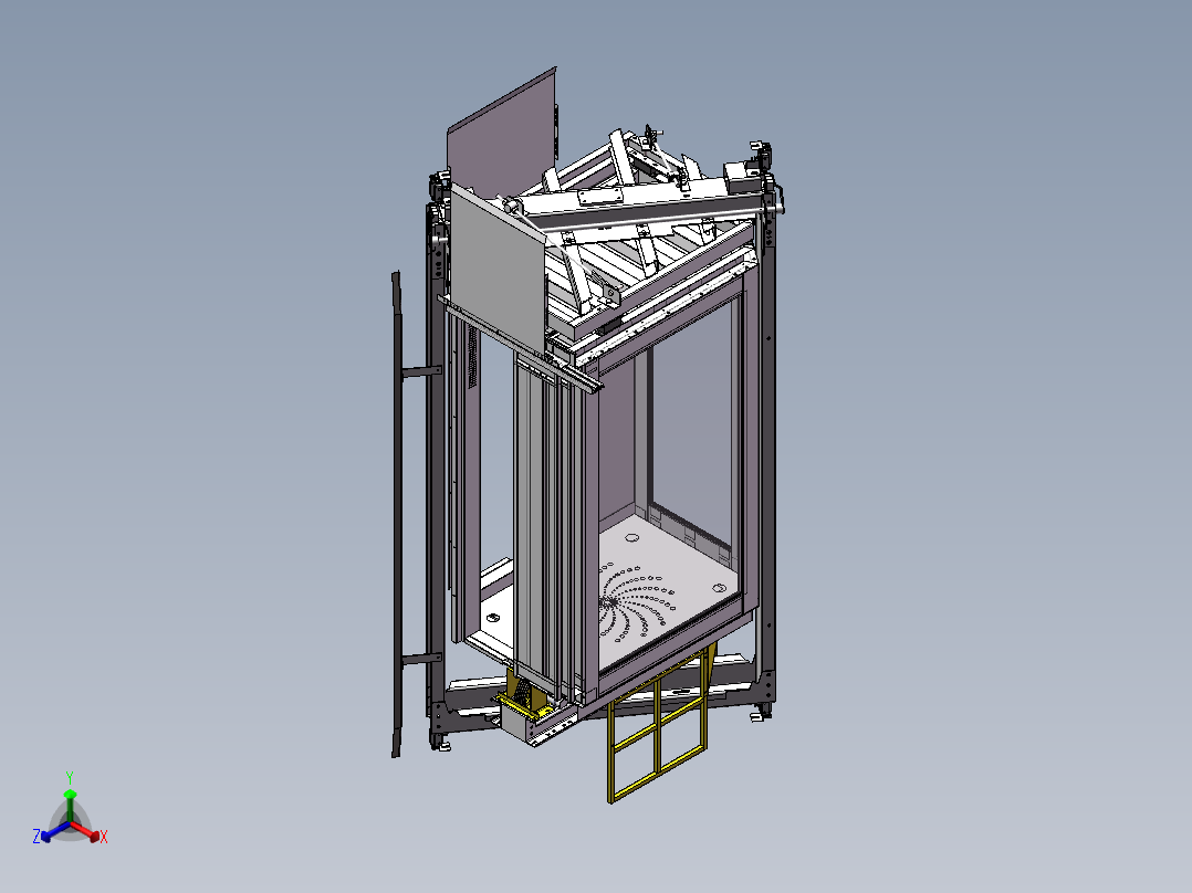 直角开门电梯轿厢设计1185050==200正等轴测图