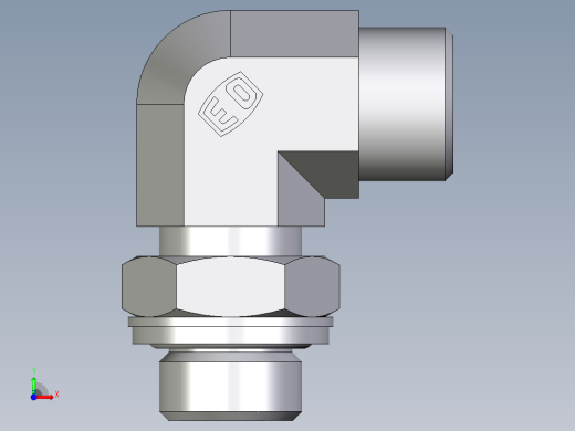 卡套式工业通用硬管接头EO_Adjustable_Locknut_elbow_WEE12LROMDCF前视缩略图