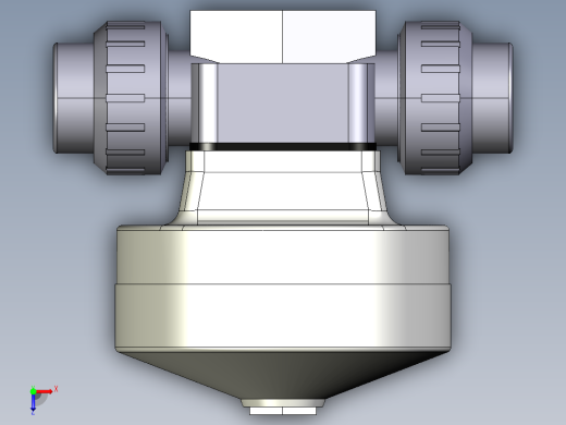 8DKMUAVCP NO-DA 气动隔膜阀、常开型双作用，与溶剂焊接女性联盟结束，ASTM PVC-U系列俯视缩略图