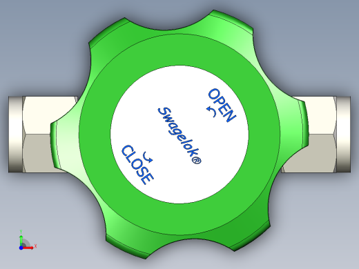 不锈钢高纯度高压隔膜密封阀，6 mm世伟洛克管接头，圆形手柄前视缩略图
