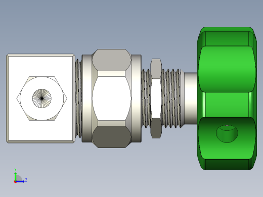 不锈钢高纯度高压隔膜密封阀，6 mm世伟洛克管接头，圆形手柄左视缩略图