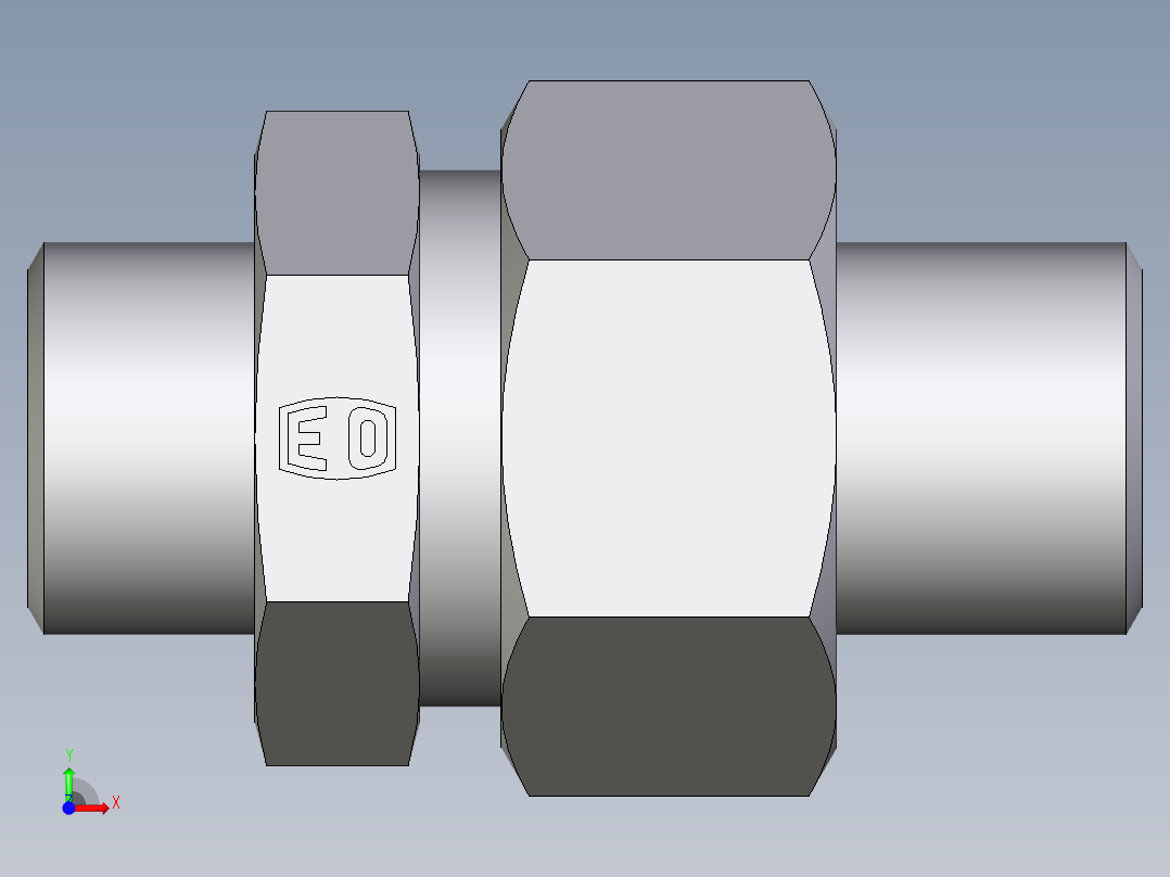 卡套式工业通用硬管接头EO_Weld_fitting_for_tubes_ASK638X4S前视图