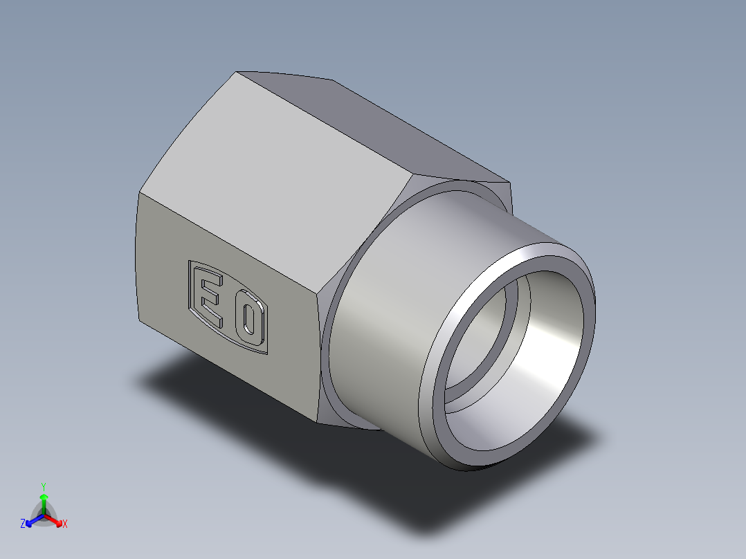 卡套式工业通用硬管接头EO_Swivel_connector_GAI15LM71X正等轴测图