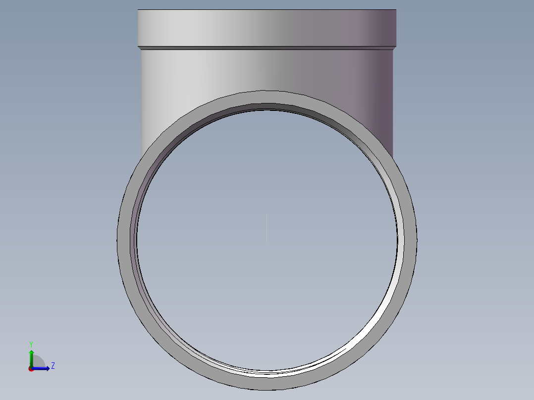 三通-异径 DN80-DN65左视图