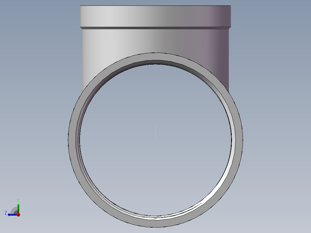 三通-异径 DN80-DN65右视图