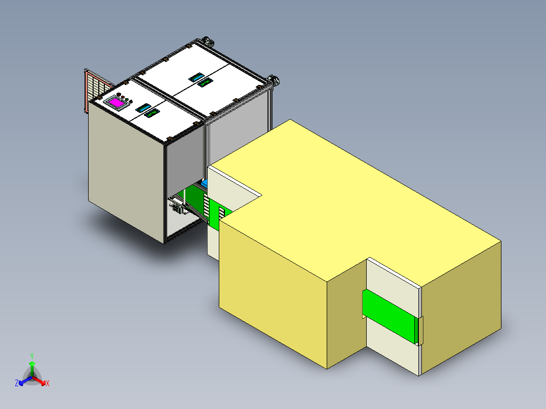 洗涤贴装机正等轴测图