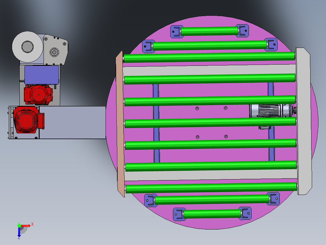 自动缠绕膜包装机打包机sw17俯视图