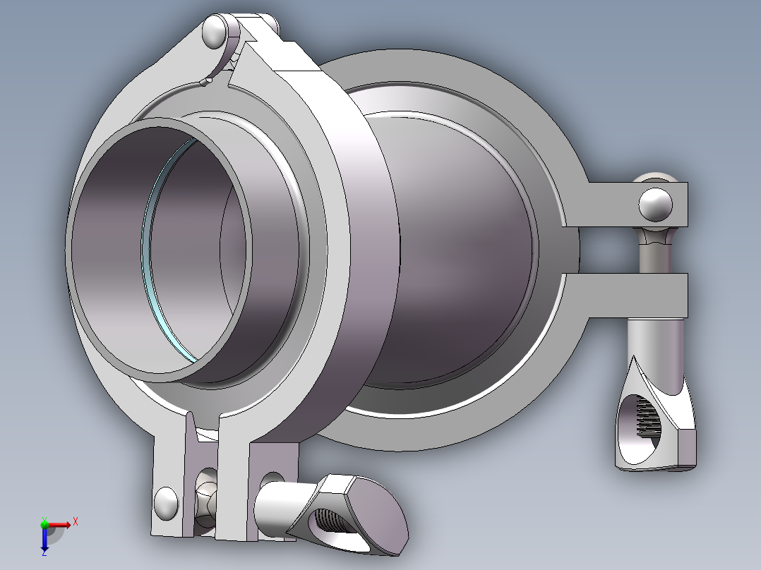 不锈钢快接-45°俯视图
