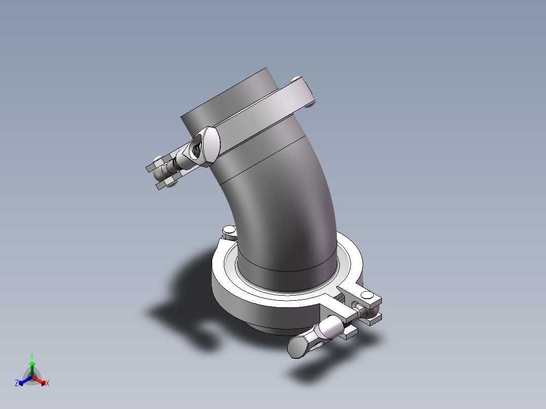 不锈钢快接-45°正等轴测图