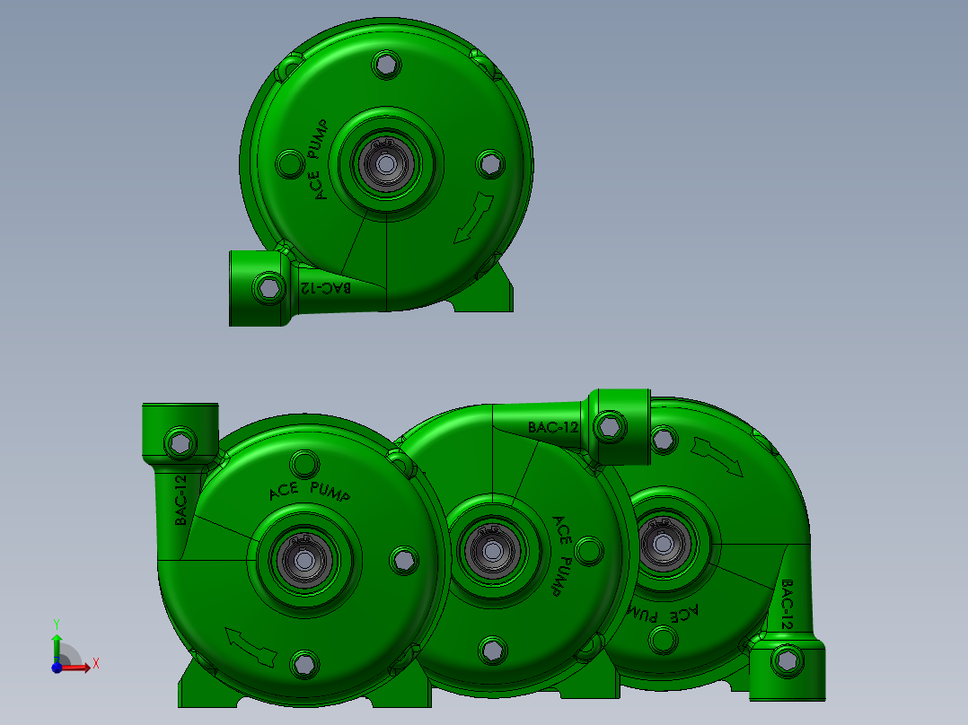 4款FMC-MAG-D离合器驱动离心泵模型前视图