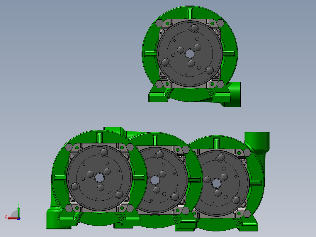 4款FMC-MAG-D离合器驱动离心泵模型后视图