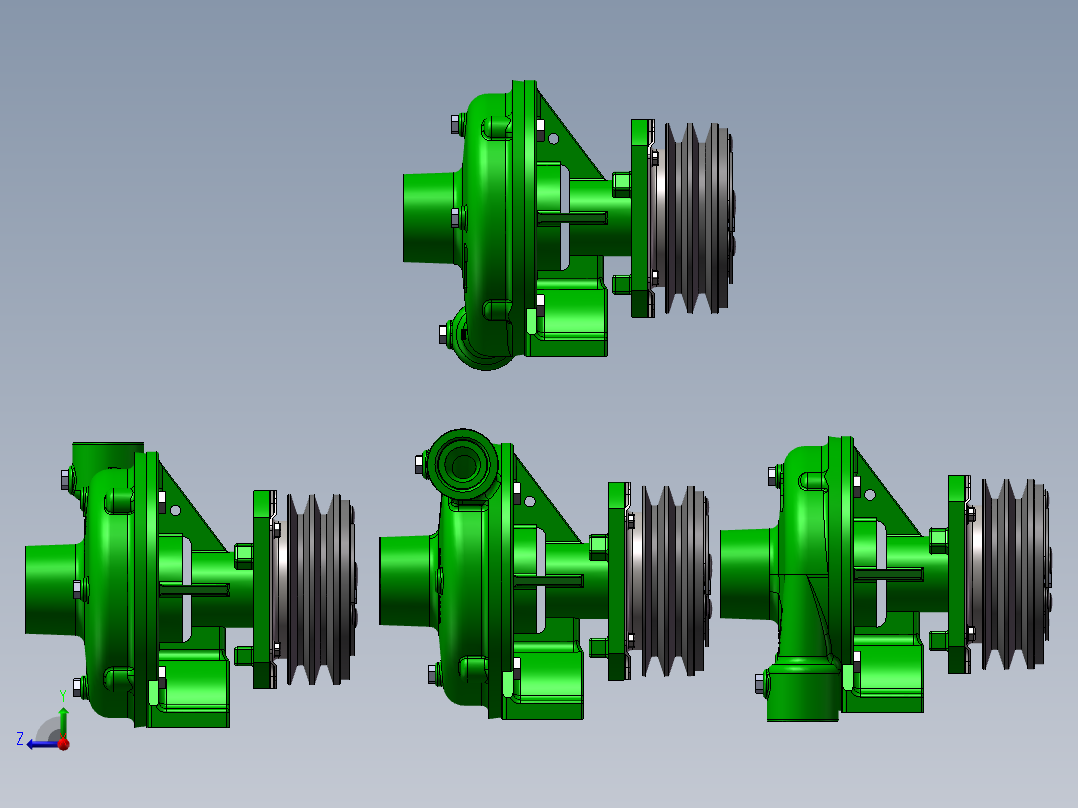 4款FMC-MAG-D离合器驱动离心泵模型右视图